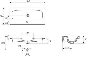 Cersanit Moduo 79.5 cm szary (S801-220-ECO) 2