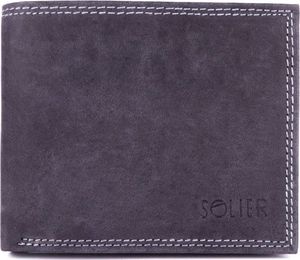 Solier Skórzany portfel męski SOLIER SW24 czarny 1