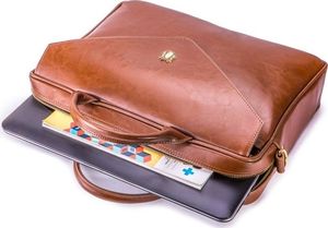 Torba Felice Skórzana torba aktówka damska na laptopa FELICE brązowa 5