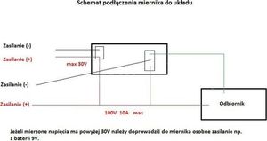 Amperomierz woltomierz 2w1 10A 100V DC uniwersalny (LC23) 7