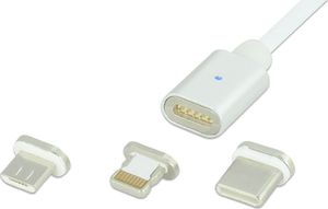 Kabel USB Acurel Magnetyczny 3w1 iPhone USB-C MicroUSB uniwersalny 4