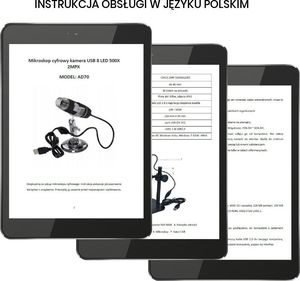 Mikroskop Acurel Mikroskop cyfrowy kamera USB 8 LED 500X 2MPX uniwersalny 6