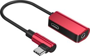 Adapter USB Baseus L45 USB-C - Jack 3.5mm + USB-C Czerwony  (CATL45-09) 1