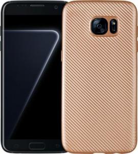 Etui Carbon Fiber Samsung S7 Edge G935 złoty/gold 1