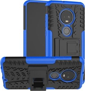 Etui Panzer Motorola Moto G7 / G7 PLUS niebieski + szkło hartowane 9H uniwersalny 1