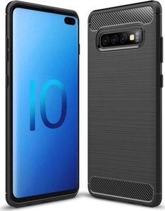 Futerał Carbon Samsung Galaxy S10 czarny + szkło hartowane 3D do pokrowców uniwersalny 2