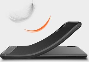 Futerał Carbon do Samsung Galaxy M10 czarny + szkło hartowane 9H uniwersalny 4