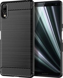 Futerał Carbon do Sony Xperia L3 czarny + szkło hartowane 9H uniwersalny 1