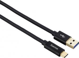 Kabel USB Hama USB-C 3.1 1.0m czarny 1