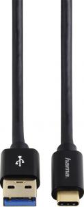 Kabel USB Hama USB-C 3.1 1.0m czarny 3