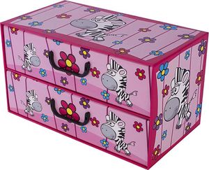 Miss Space Pudełko kartonowe 2 szuflady poziome SAWANNA-ZEBRA uniwersalny 1