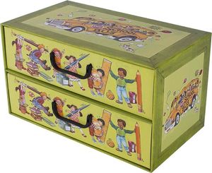 Miss Space Pudełko kartonowe 2 szuflady poziome SZKOŁA-DZIECI uniwersalny 1