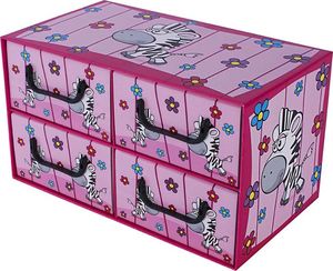Miss Space Pudełko kartonowe 4 szuflady poziome SAWANNA-ZEBRA uniwersalny 1