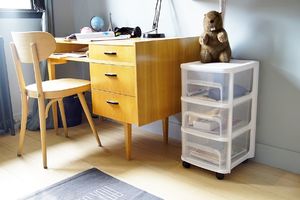 EDA Regał na kółkach City Tower z 3 szufladami biały 3