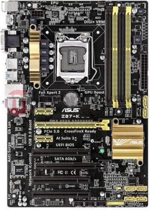 Płyta główna Asus Z87-K (2xPCX/VGA/DZW/GLAN/SATA3/USB3/RAID/DDR3/CROSSFIRE) 2