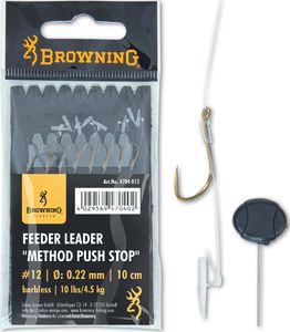 Browning #12 Przypon Feeder Method Push Stop brazowy 10lbs,4,50kg Ø0,22mm 10cm 8szt (4704012) 1