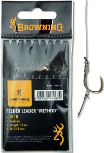 Browning #10 Przypon Feeder Method z igla do kulki brazowy 10lbs,4,5kg Ø0,22mm 10cm 8szt (4706110) 1