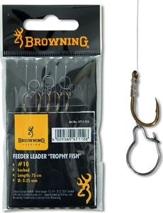 Browning #10 Przypon Feeder Trophy Fish brazowy 12lbs,5,6kg Ø0,25mm 75cm 6szt (4711010) 1