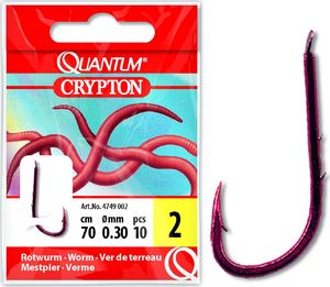 Quantum #4 Przypon Crypton Czerwony robak czerwony 0,30mm 70cm 10szt (4749004) 1