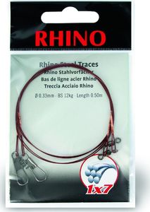 Rhino Ø0,36mm Przypony Stalowe Rhino 1x7 0,5m 15kg 2szt (2317015) 1