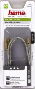 Kabel USB Hama USB-A - miniUSB 0.75 m Przezroczysty (000397440000) 3