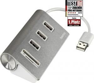 HUB USB Hama 1x SD 1x microSD 1x microSDHC 1x microSDXC 1x SDHC 1x SDXC  + 3x USB-A 2.0 (000541420000) 2