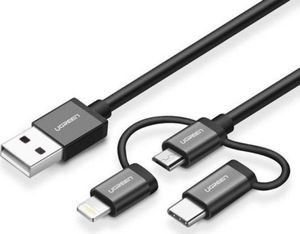 Kabel USB Ugreen Kabel USB UGREEN 3w1 Type-C / Lightning / Micro - 1 metr 1