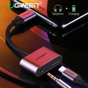 Adapter USB Ugreen USB-C - Jack 3.5mm + USB-C Srebrny  (50596) 3