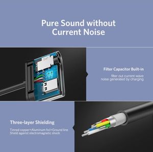 Adapter USB Ugreen USB-C - Jack 3.5mm + USB-C Srebrny  (50596) 5