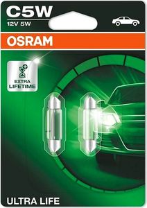Osram Osram żarówka ULTRA LIFE SV8.5-8 5W 12V 45lm C5W | 2 sztuki uniwersalny 1