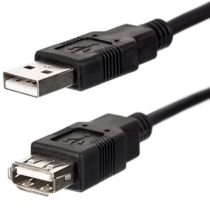 Kabel USB NetRack USB A/A 0.1m, Czarny (201-01) 1