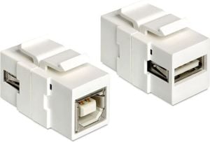 Delock Moduł Keystone gniazdo USB 2.0 A (F) - USB B (F) do puszki montażowej (86320) 1