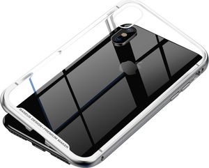 Baseus Baseus Magnetite Hardware Case magnetyczne etui 360 pokrowiec na całą obudowę przód + tył iPhone XS Max srebrny (WIAPIPH65-CS0S) uniwersalny 1
