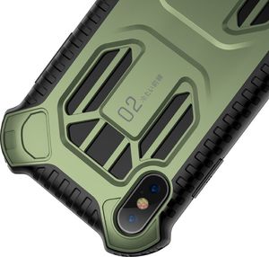 Baseus Baseus Cold Front Cooling Case wytrzymałe etui pokrowiec z otworami wentylacyjnymi Apple iPhone XS Max zielony (WIAPIPH65-LF06) uniwersalny 4