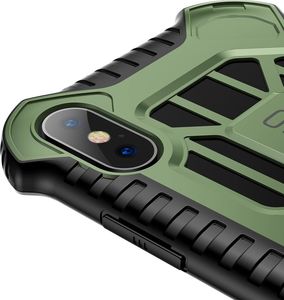Baseus Baseus Cold Front Cooling Case wytrzymałe etui pokrowiec z otworami wentylacyjnymi Apple iPhone XS Max zielony (WIAPIPH65-LF06) uniwersalny 5