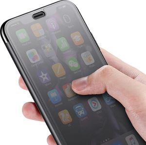 Baseus Baseus Touchable Case żelowe etui futerał z panelem ze szkła hartowanego iPhone XR czarny (WIAPIPH61-TS01) uniwersalny 1