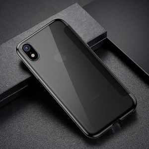 Baseus Baseus Touchable Case żelowe etui futerał z panelem ze szkła hartowanego iPhone XR czarny (WIAPIPH61-TS01) uniwersalny 7
