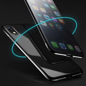 Baseus Baseus Touchable Case żelowe etui futerał z panelem ze szkła hartowanego iPhone XR czarny (WIAPIPH61-TS01) uniwersalny 8