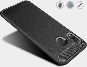 Hurtel Carbon Case elastyczne etui pokrowiec Samsung Galaxy A30 czarny uniwersalny 4