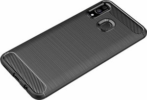Hurtel Carbon Case elastyczne etui pokrowiec Samsung Galaxy A30 czarny uniwersalny 6