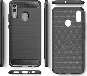 Hurtel Carbon Case elastyczne etui pokrowiec Huawei P Smart 2019 / Honor 10 Lite czarny uniwersalny 5