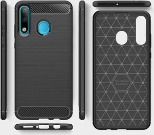 Hurtel Carbon Case elastyczne etui pokrowiec Huawei P30 Lite czarny uniwersalny 3