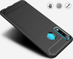 Hurtel Carbon Case elastyczne etui pokrowiec Huawei P30 Lite czarny uniwersalny 6