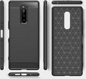 Hurtel Carbon Case elastyczne etui pokrowiec Sony Xperia 1 czarny uniwersalny 2