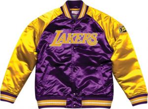 Kurtka męska Mitchell & Ness Kurtka męska NBA Los Angeles Lakers Tough Season Satin fioletowo-żółta r. XXL 1