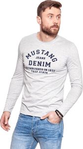 Mustang Koszulka męska Printed Longsleeve Mid Grey Melange r. M (1006839 4140) 1