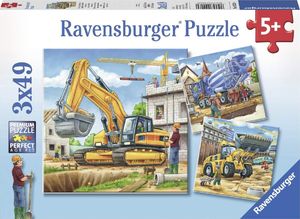 Ravensburger Puzzle 3x49  - Duże maszyny budowlane 1
