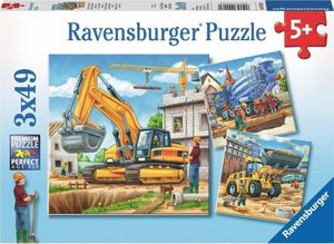 Ravensburger Puzzle 3x49  - Duże maszyny budowlane 4