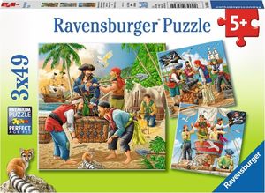 Ravensburger Puzzle 3x49 elementów - Przygody piratów 1