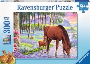 Ravensburger Puzzle 300 elementów - Konie o zachodzie słońca 1